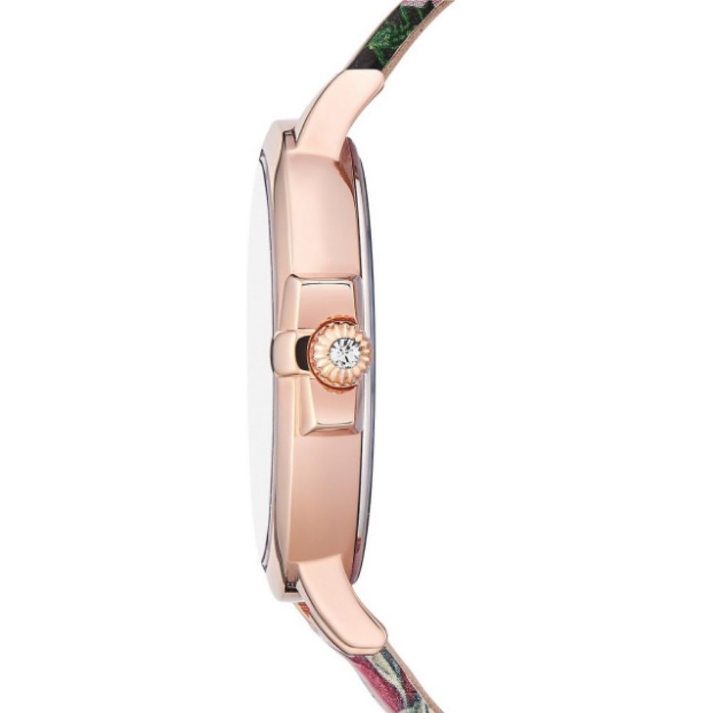 Ted Baker Ruth Black Floral Leather Strap Watch - Picture 3 of 11